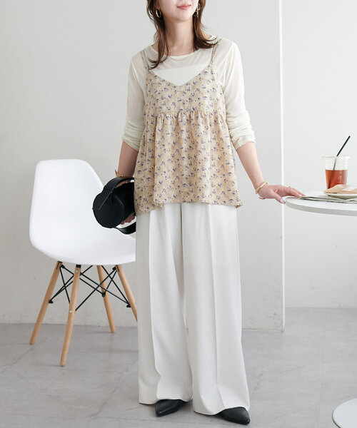 セール】花柄Vネックキャミ（キャミソール）｜DISCOAT（ディスコート