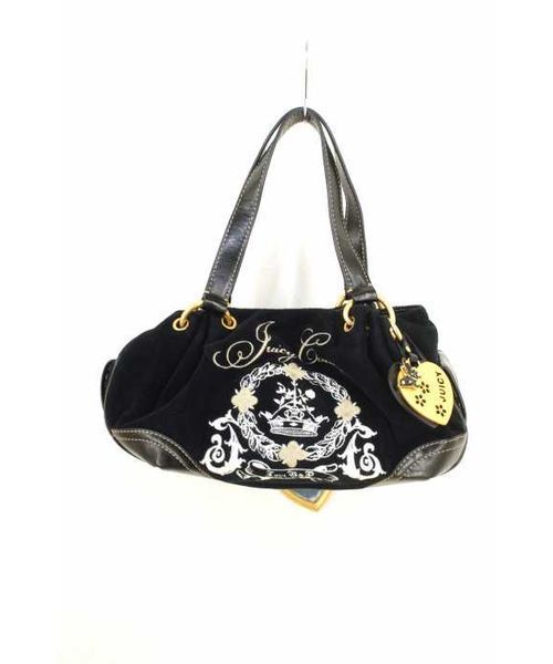 ブランド古着】レザー切替ベロアハンドバッグ（ハンドバッグ）｜JUICY