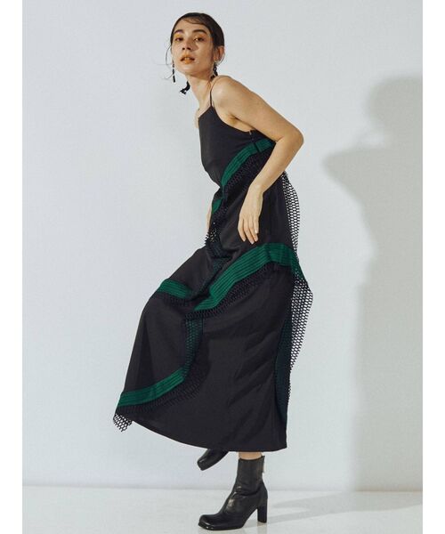 UN3D.（アンスリード）の「ウェーブメッシュキャミワンピース