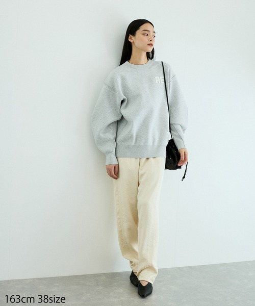 サステナブル・洗える】フェルト刺しゅうニットプルオーバー（ニット