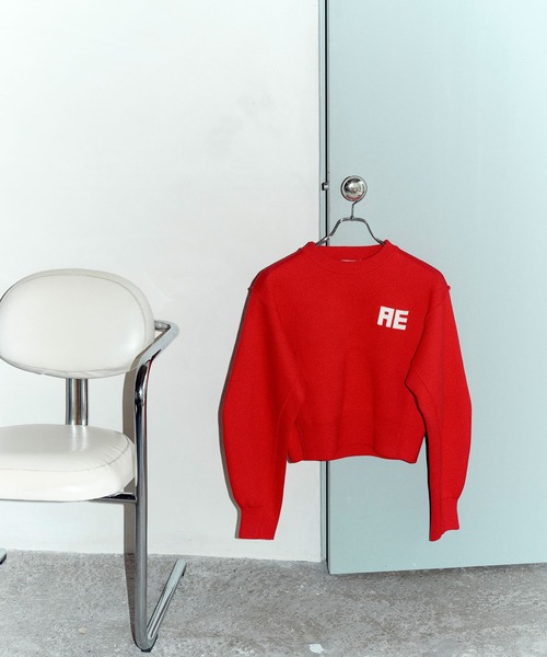 サステナブル・洗える】フェルト刺しゅうニットプルオーバー（ニット