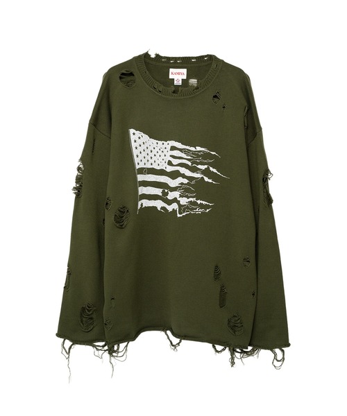 KAMIYA（カミヤ）の「Destroyed Long Sleeve Knit T-shirt（ニット