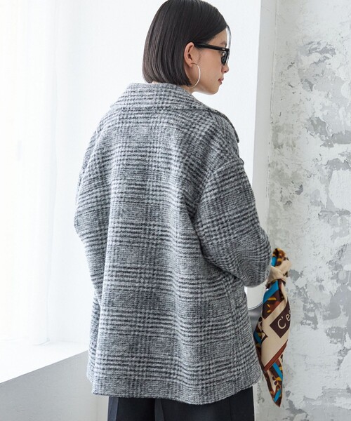 SHIPS（シップス）の「スライバー チェック ショート Pコート