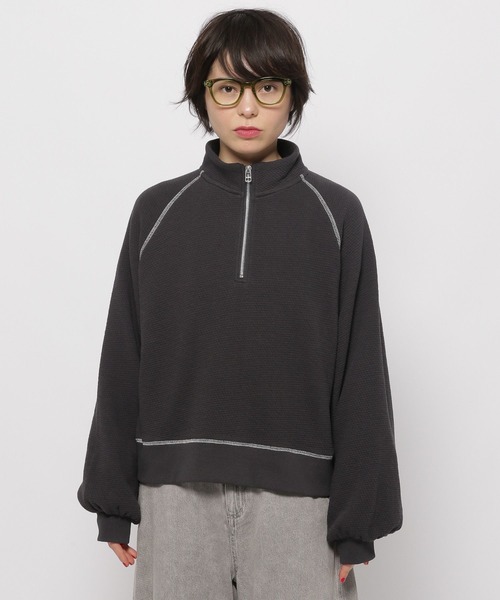 セール】ステッチハーフZIPプルオーバー（スウェット）｜niko and