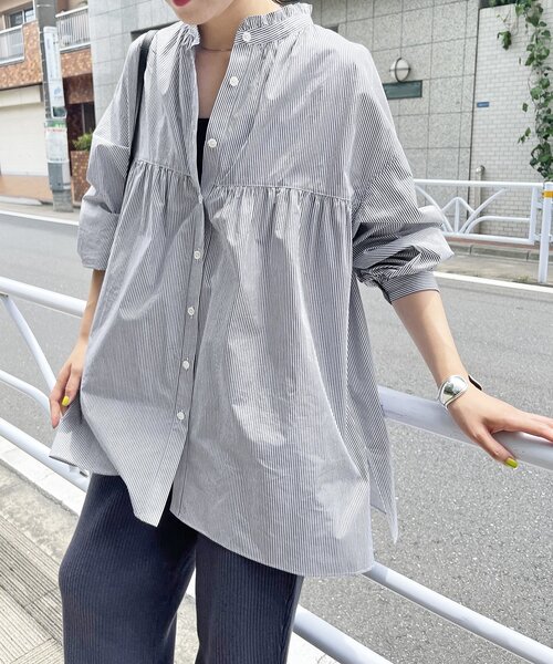 Spick & Span（スピックアンドスパン）の「コットンストライプフリル