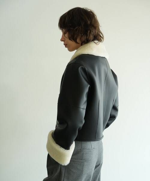 CLANE（クラネ）の「【CLANE/クラネ】VEGAN LEATHER BOA SHORT JACKET