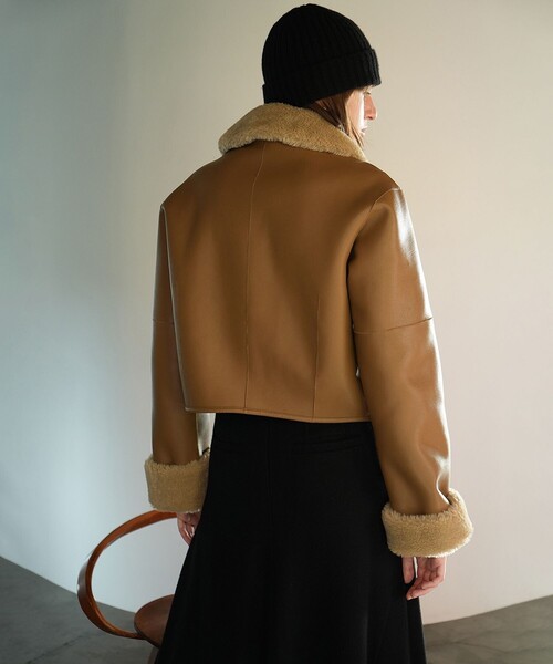CLANE（クラネ）の「【CLANE/クラネ】VEGAN LEATHER BOA SHORT JACKET
