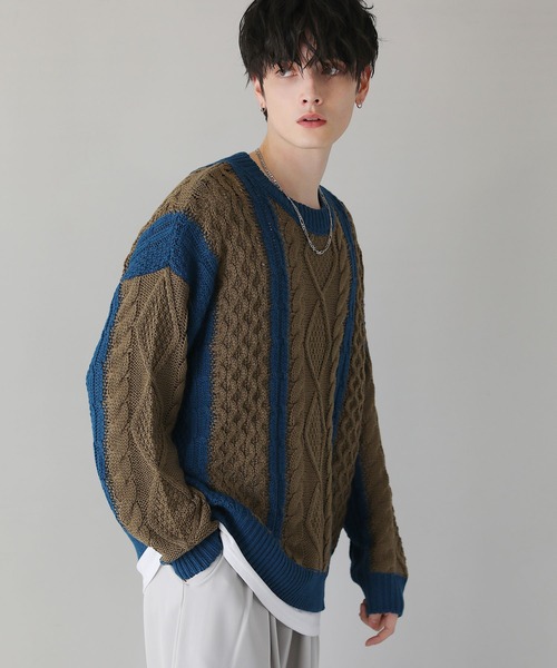 配色ケーブルニット（ニット/セーター）｜ASTRONOMY（アストロノミー