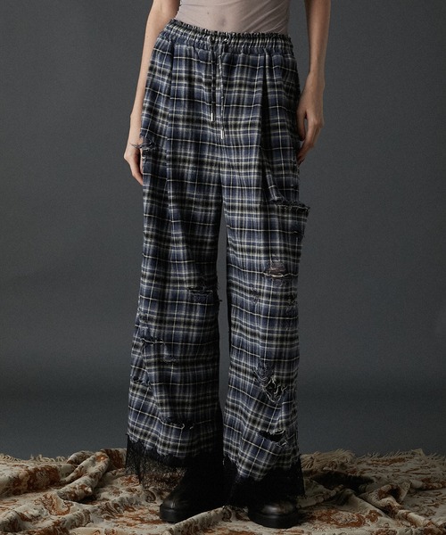 ダメージチェックパンツ/Damaged Check Pants（その他パンツ）｜PRANK