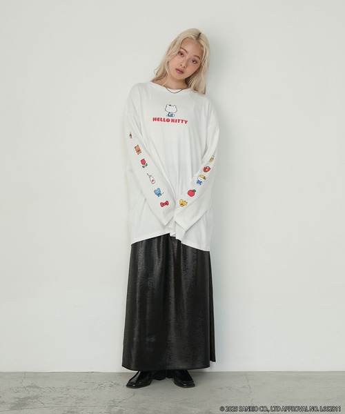 HELLO KITTY × forksy.】オーバーサイズアソートロゴプリントロンT