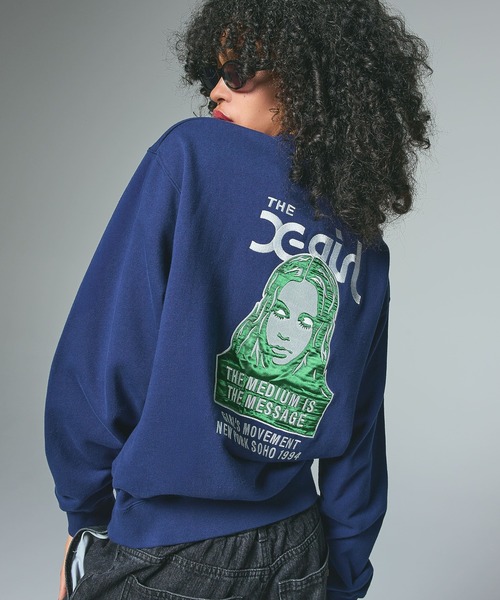 FACE PATCH AND LOGO CREWNECK SWEAT TOP（スウェット）｜X-girl