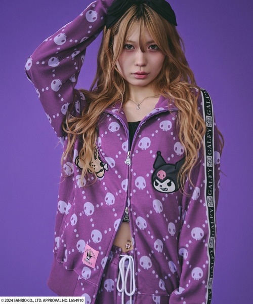 セール】GALFY×クロミコラボ ドクロだらけセットアップ/総柄ジャージ