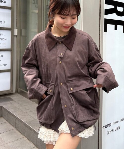 w closet（ダブルクローゼット）の「スエードライク中綿ジャケット