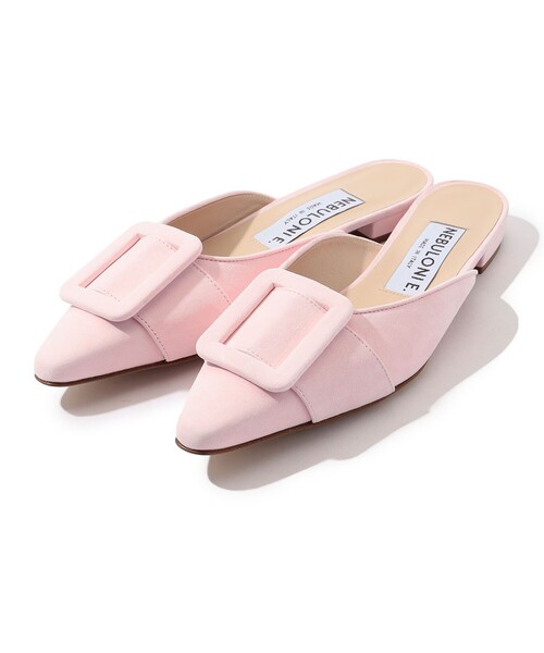 セール】NEBULONIE スエード バックルミュールサンダル（パンプス