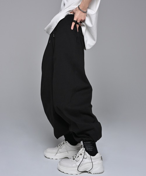 heavy cotton untidy over size easy sweat pants / ヘビーコットン