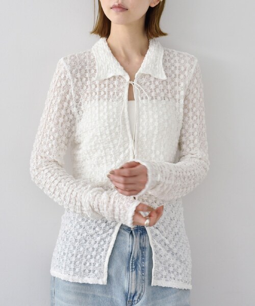 CODE A（コードエー）の「◇CODE A｜shrink lace blouse（シャツ