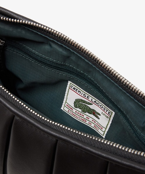 LENGLEN レザープリーツショルダーバッグ（ハンドバッグ）｜LACOSTE