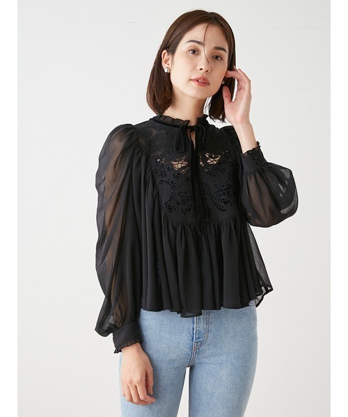 SNIDEL（スナイデル）の「エンブロイダリー楊柳ブラウス（シャツ
