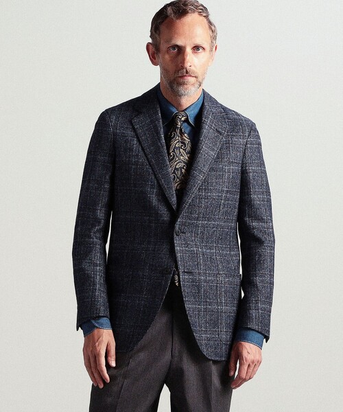 セール】ベビーアルパカウール 2Bシングルテーラードジャケット FERLA