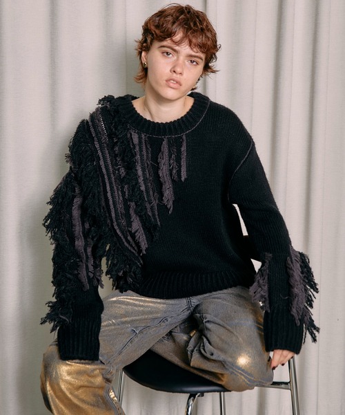 MAISON SPECIAL（メゾンスペシャル）の「Random Cut Fringe Knit