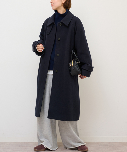 セール】尾州ウールスーパー100ステンカラーコート（ステンカラー