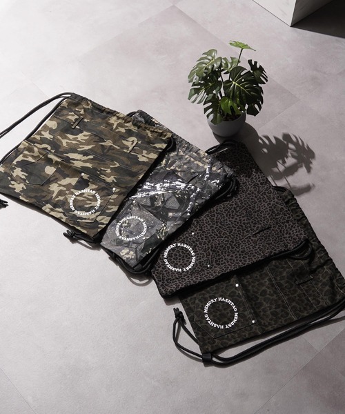 MEMORY】迷彩 レオパード 総柄 ナップサック / Camouflage Leopard