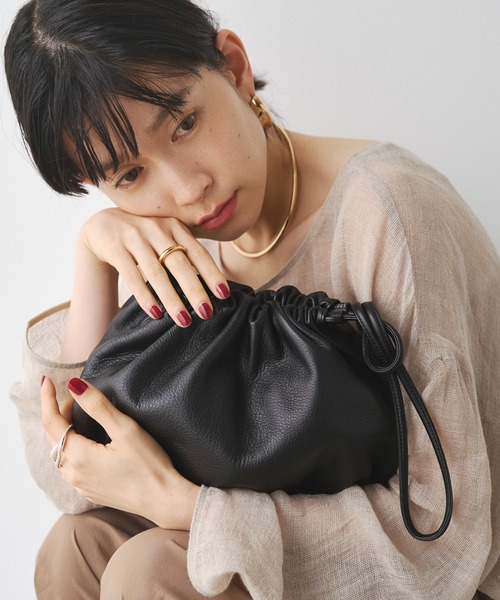 レザー巾着4WAYショルダーバッグ（ショルダーバッグ）｜russet