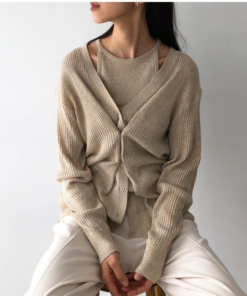 TODAYFUL（トゥデイフル）の「レイヤードニットカーディガン