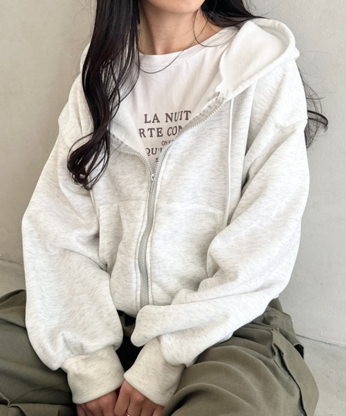 セール】無地裏起毛ジップパーカー（パーカー）｜CLEA（クレア）の
