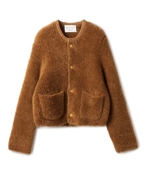 MACPHEE（マカフィー）の「□ムートン クルーネックカーディガン