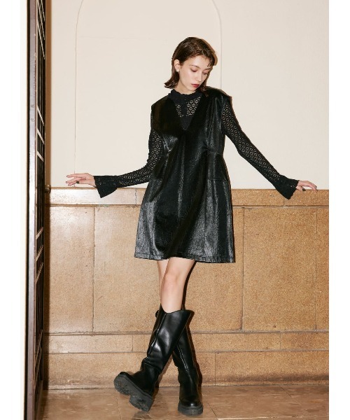 COEL（コエル）の「フェイクレザーミニワンピース（ワンピース）」 - WEAR