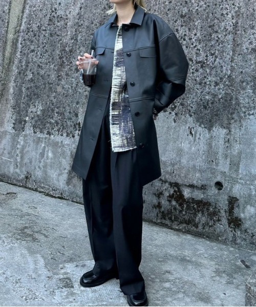 Ameri（アメリ）の「LADY LIKE PRINT TWEEDS JACKET（ノーカラー