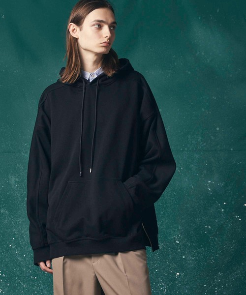 UNISEX》Heavy-Weight Sweat Prime-Over Side Zip Pullover Hoodie