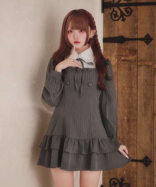 クラシカルシャツレイヤードワンピース（ワンピース）｜Pal elfy（パル