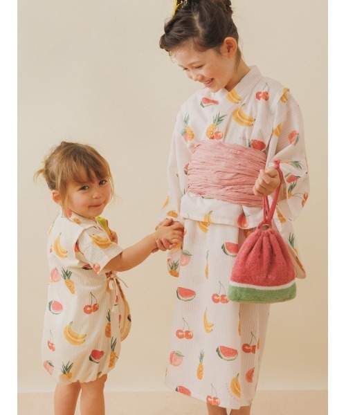 gelato pique（ジェラートピケ）の「【BABY】フルーツ柄甚平オール