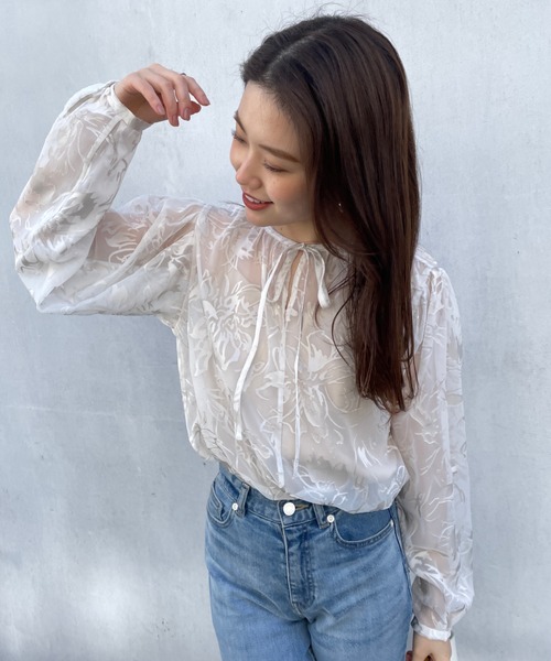 anuans（アニュアンス）の「ネックギャザーオパールブラウス（シャツ