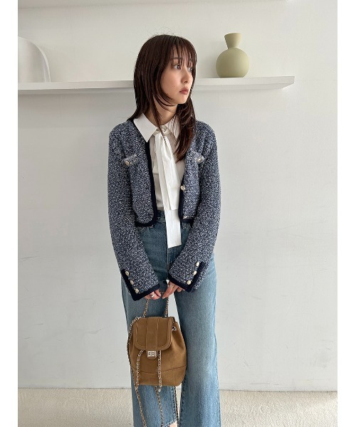 SNIDEL（スナイデル）の「リボンワンポイントロゴシャツ（シャツ