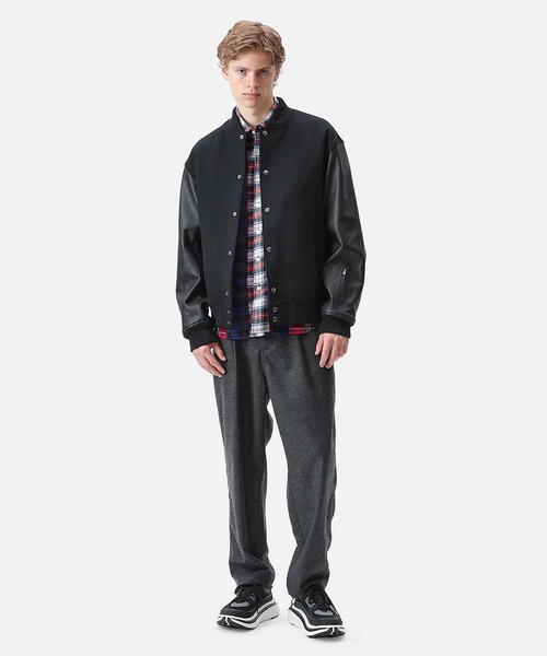 SOPHNET.（ソフネット）の「LEATHER SLEEVE VARSITY JACKET