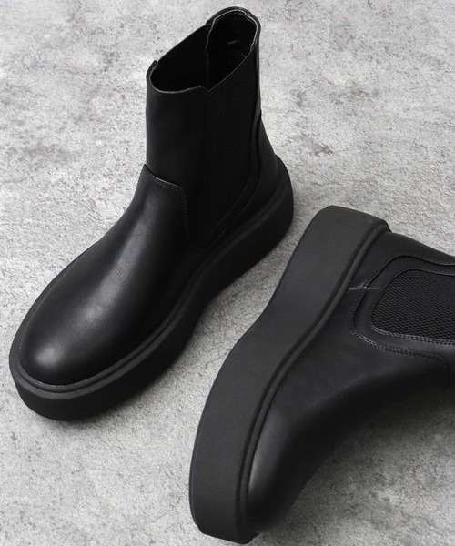 セール】超厚底 プラットフォームソール サイドゴアブーツ / 厚底