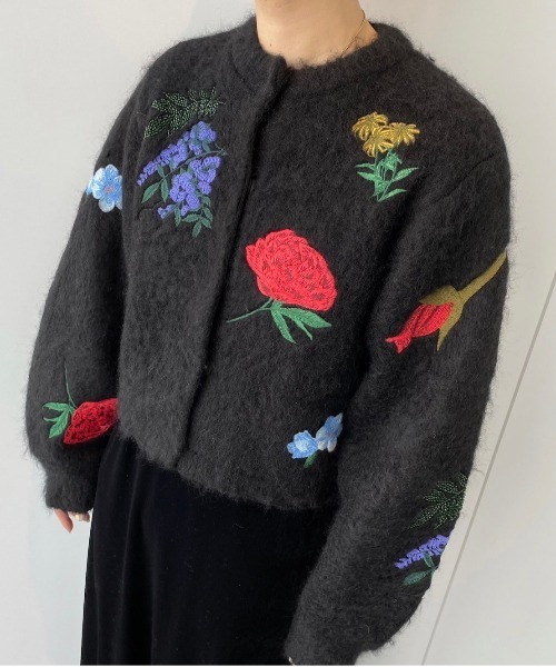 Ameri（アメリ）の「AMANDA MOHAIR KNIT TOP（カーディガン/ボレロ