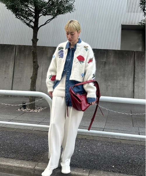 Ameri（アメリ）の「AMANDA MOHAIR KNIT TOP（カーディガン/ボレロ