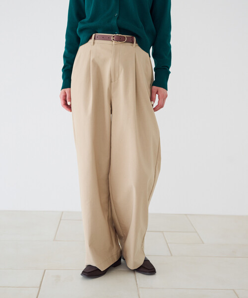 セール】【美しいベーシックパンツ】ワイドシルエット チノパンツ