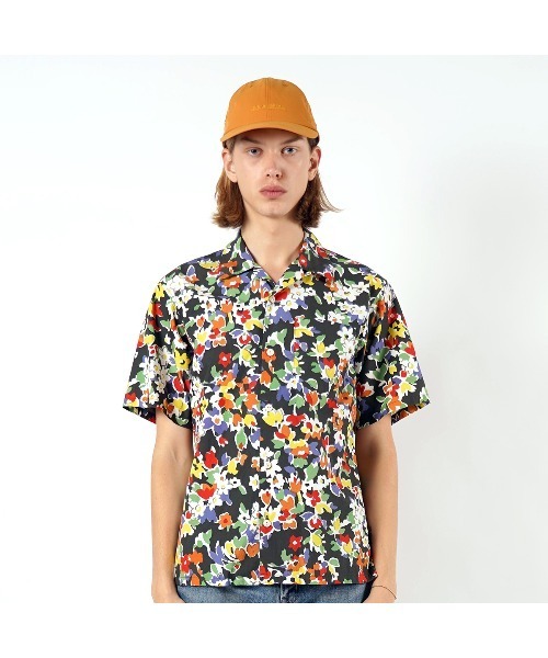 STUDIO SEVEN Big Flower Print Shirt サイズL STUDIO SEVEN Big