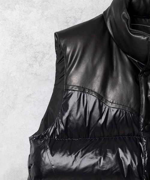 COMBINATION DOWN VEST / コンビネーション スタンドネック ボリューム