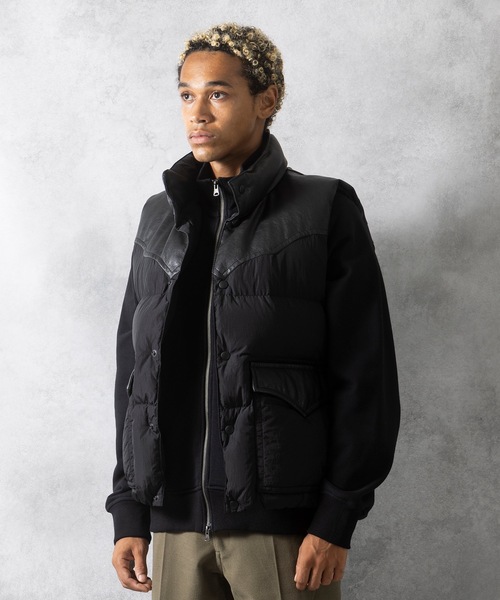 COMBINATION DOWN VEST / コンビネーション スタンドネック ボリューム