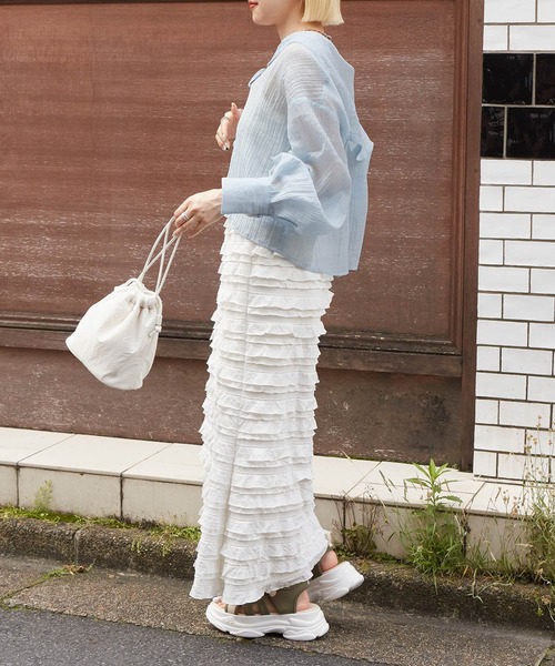 w closet（ダブルクローゼット）の「シワ加工シアーセーラー衿ブラウス