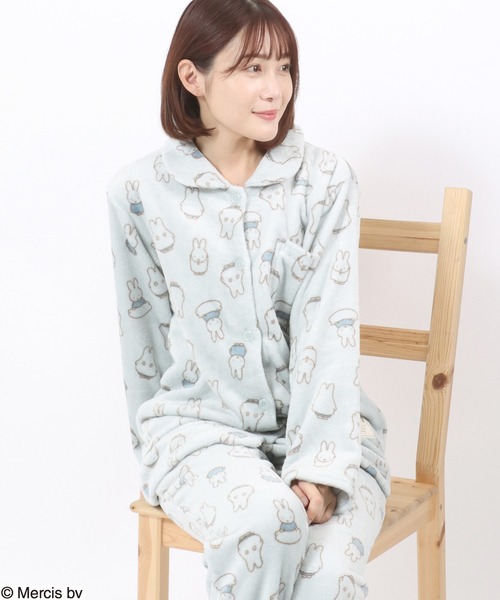 おやすミッフィーちゃんパジャマ グレーxアイボリー XL おやす