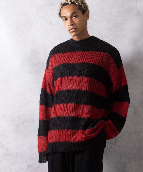 NUMBER (N)INE（ナンバーナイン）の「MOHAIR MESH WIDE STRIPED KNIT