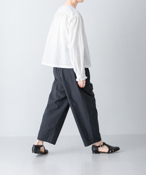 かぐれ（カグレ）の「コットンリネンフリルブラウス（シャツ/ブラウス