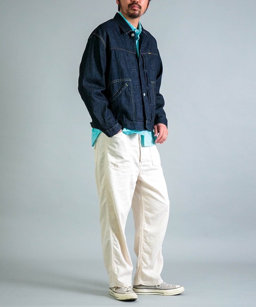 OMNIGOD mens / オムニゴッド] 撚り杢シャンブレー スプレッドカラー